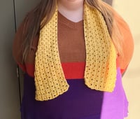Image 1 of Yellow Crochet Scarf 