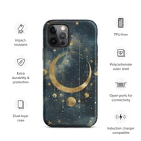 Image 13 of Blue and Gold Celestial Moons Design Tough Case for iPhone®