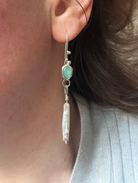 Image 3 of Ohrringe mit Andenopal und Biwa Perle