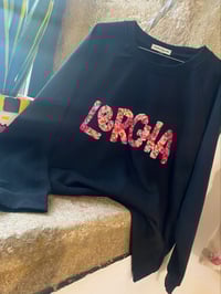 Image 3 of Suadoiro bordado a man. LERCHA negro. Corte oversize. Varias tallas.