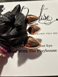 Image 2 of Individual Rose Gold Emerald Heart Butt Plug