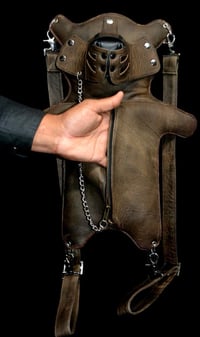 Image 3 of Bdsm Leather Teddy Bear Back pack