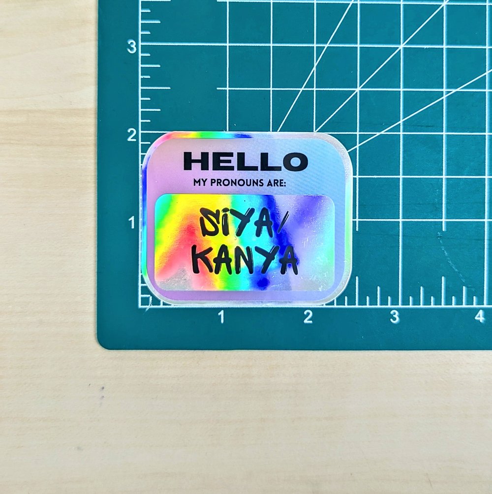 PRONOUNS Holographic Sticker