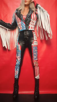 Image 1 of KISS PSYCHO CIRCUS FAUX LEATHER PANTS 