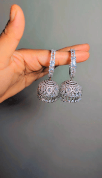Image 2 of Shova_Cute American Diamond Pinjada Jhumka