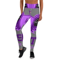 Image 2 of BOSSFITTED Purple and Grey Yoga Leggings