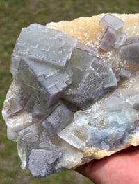 Image 12 of Large QR Code Fluorite On Druzy Quartz Matrix Specimen #2628