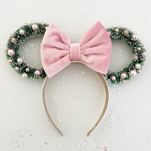 Image of Wreath Ears with Blush Bow