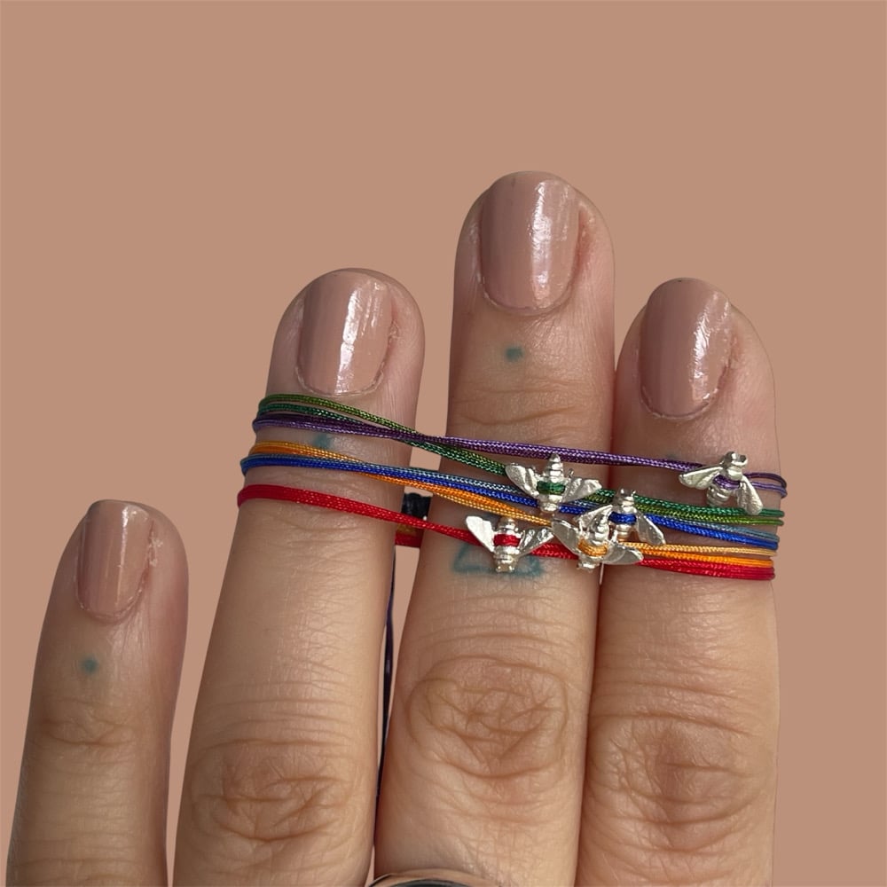 Image of silver bee bracelet