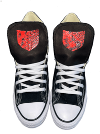 RED PYTHON LEATHER SHIELD HIGH CHUCKS