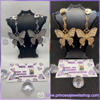 Image 1 of Butterfly Drop Earrings 