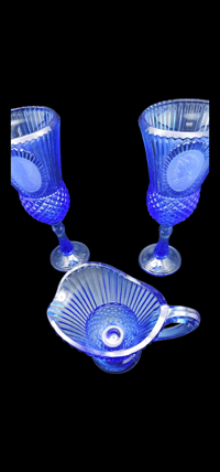 Image 4 of 3 Piece Avon Fostoria Cobalt George & Martha Washington
