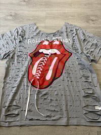 2X tougue out gray lace destroyed 