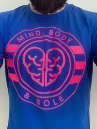 Image 1 of Mind, Body & Sole T Shirt ROYAL BLUE/PINK