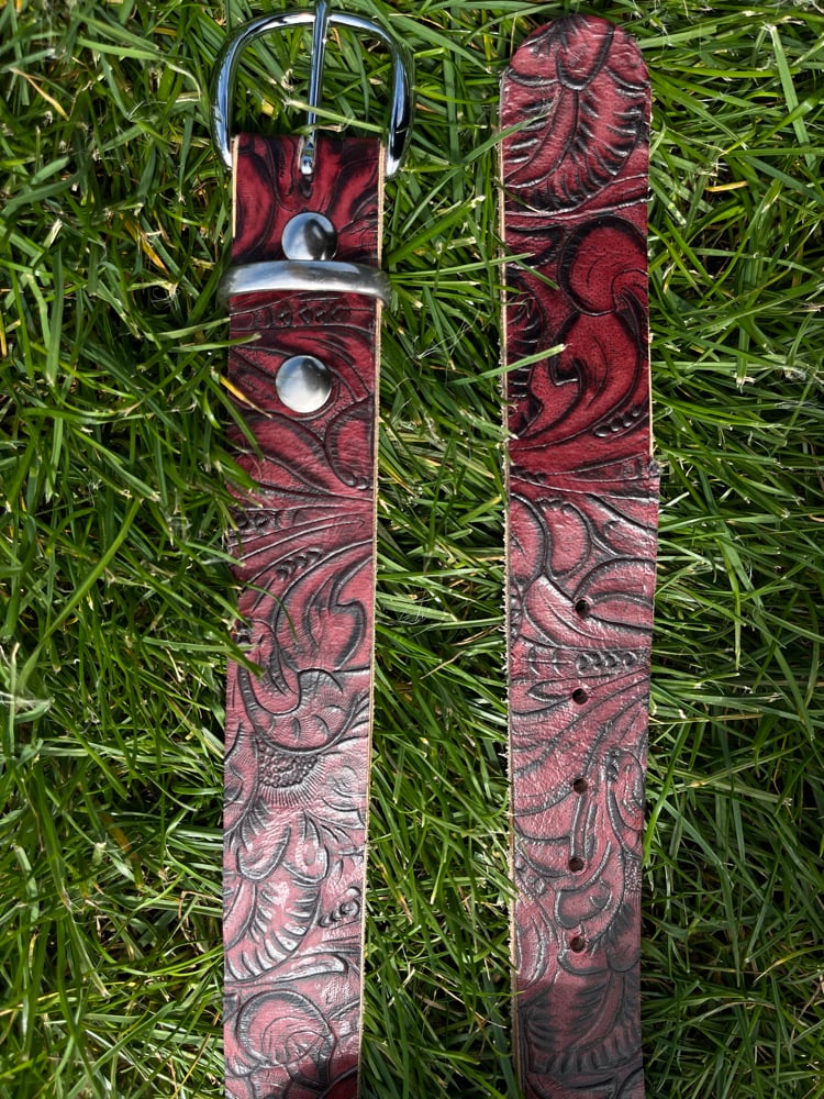 Image of red leather belt