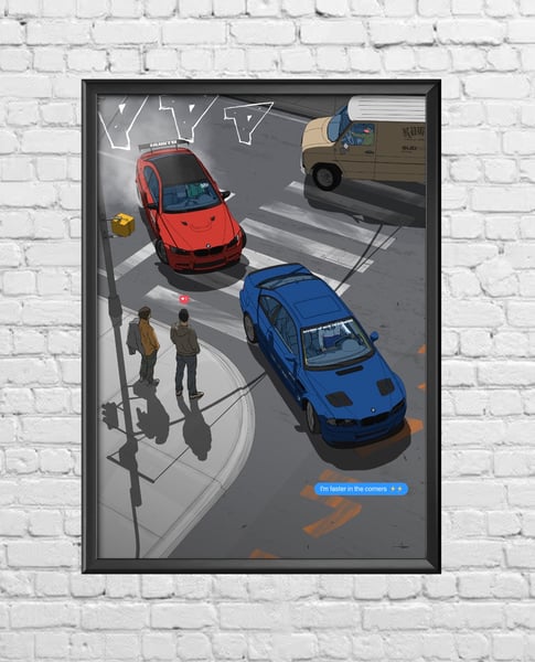 Image of Bavarian Battle: E92 M3 vs E46 M3 Poster