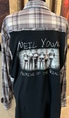 Vintage Cream/ Brown Flannel Shirt Neil Young