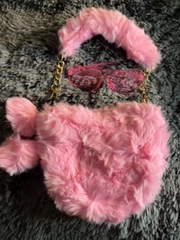 Image 2 of Pink Heart Fur Bag