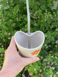 Image 3 of Orange Flower straw cup