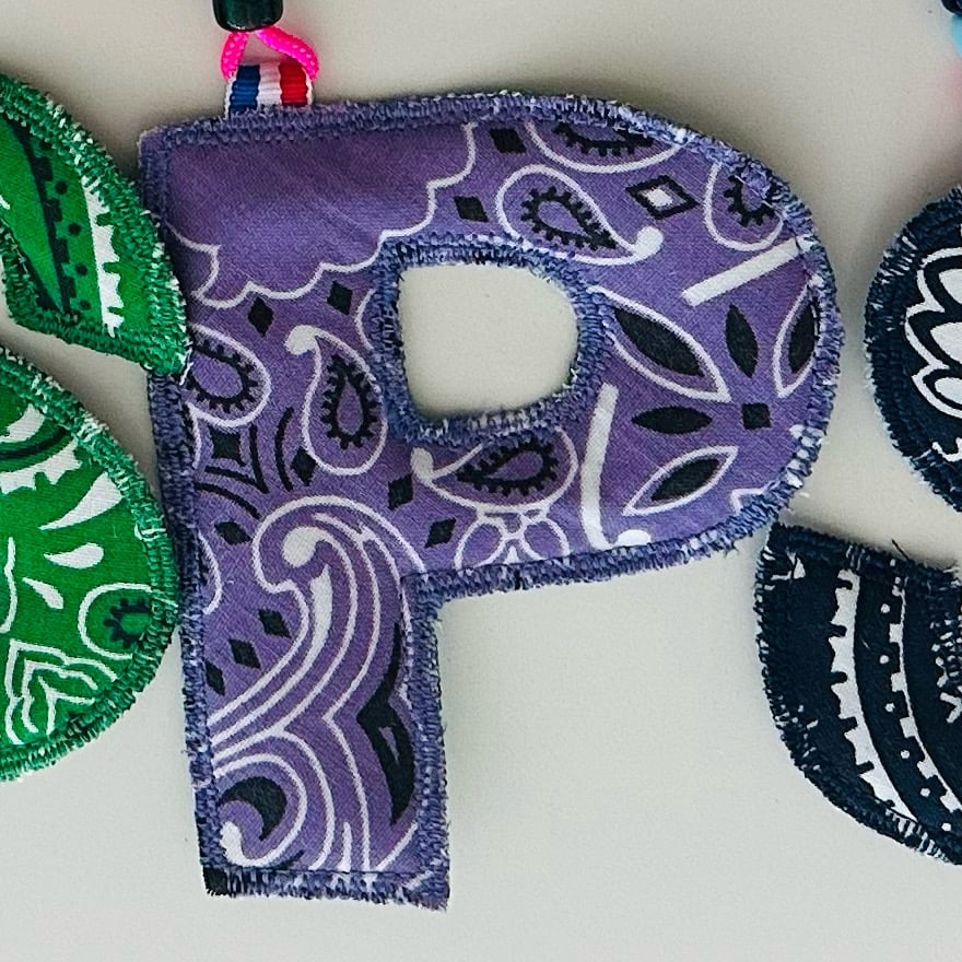 Image of Bandana letter tag