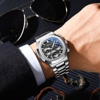 Image 3 of CHENXI 922 New Business Moon Phase Watch For Men Date Quartz Wristwatches With Chronograph Stainless