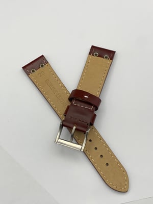 Image of Heavy Duty genuine leather strap for hamilton gents watch,BLACK-BROWN-20mm/22mm.New