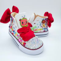 Image 3 of Cocomelon Cartoon Toddler Girls Custom Canvas Shoes