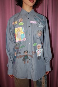 Image 2 of SHIRT «  LA CHEMISE DE PAPA »  GREY BLUE COLLAGE 👕