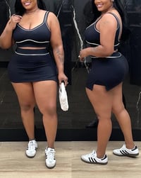 Up To Something Skort Set Black