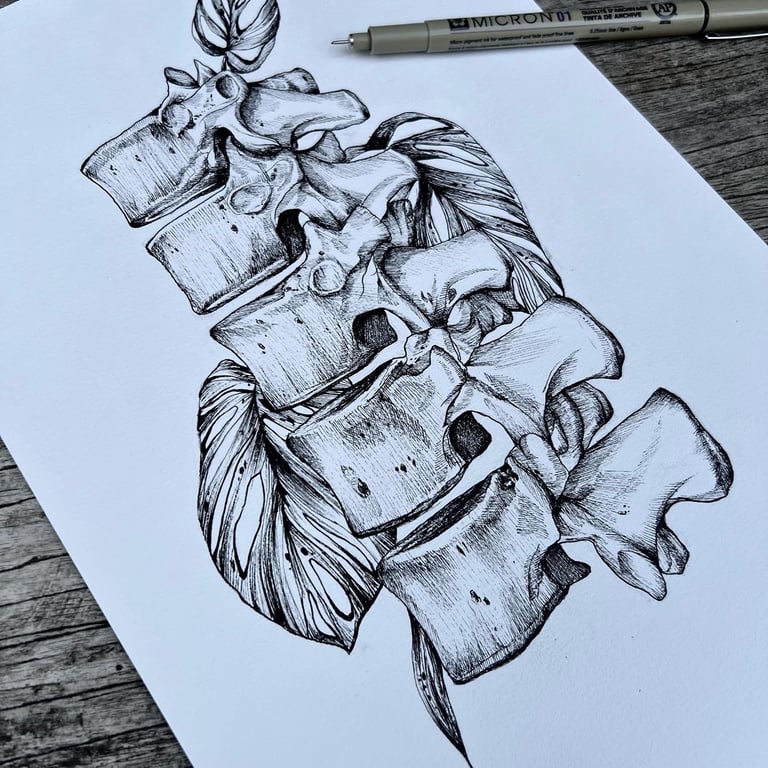 Illustration PRINT « Vertèbres et Monstera » Format A4 Image 3