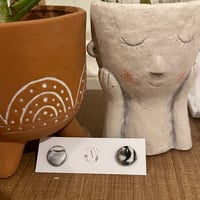 Image 2 of BLACK MARBLE STUDS | POLYMER CLAY EARRINGS
