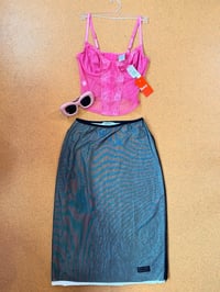 Image 2 of DKNY Pink Mesh Lace Bodice 36B/C