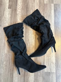 Image 1 of Black slouch boots 