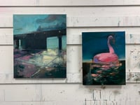 Image 3 of Painting / maleri / "ISLANDS BRYGGE – Malerdrømme og tankestreger – Havnen" / 50x60 cm