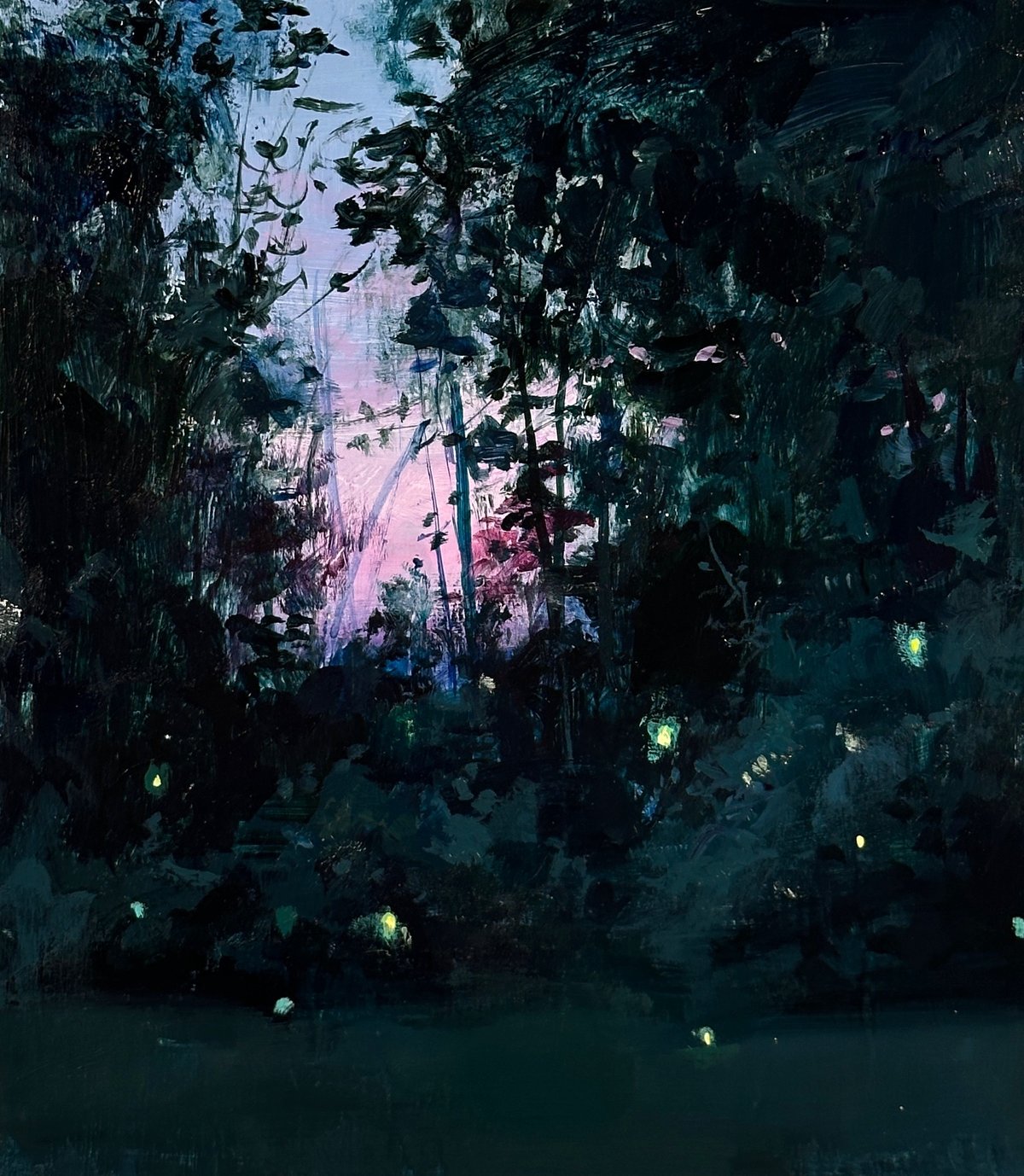 Image of Fireflies near the Poke Weed