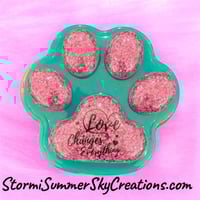 Image 1 of Pink and Teal Paw Prayer/Trinket Box