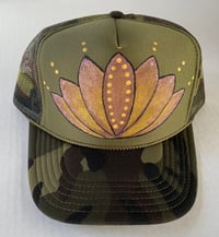 Image 1 of Lotus painted trucker #HLP2