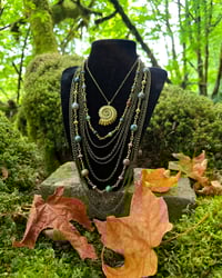 Image 1 of India Agate and Brass Shell Necklace 