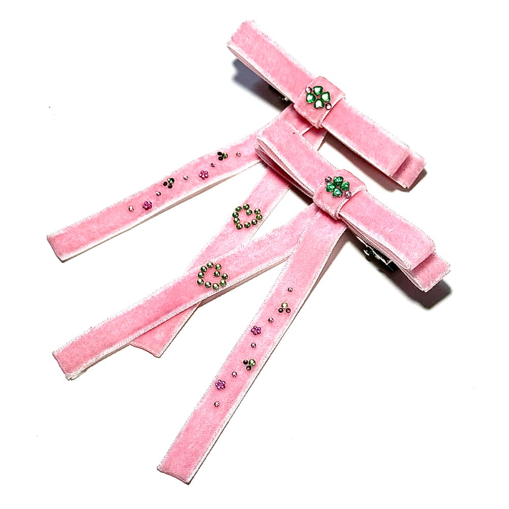 Image of Rhinestone Bow Clips