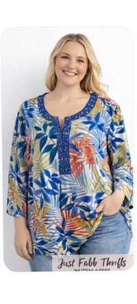 Image 8 of New XXL Croft & Barrow Bedazzled Collar Top #668*8