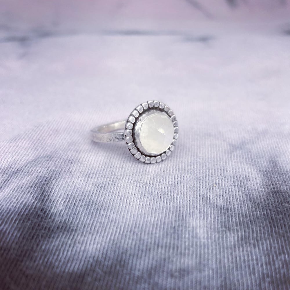 Handmade Sterling Silver Faceted Moonstone Ring