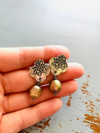 Image 3 of Baroque Pearl Post Earrings