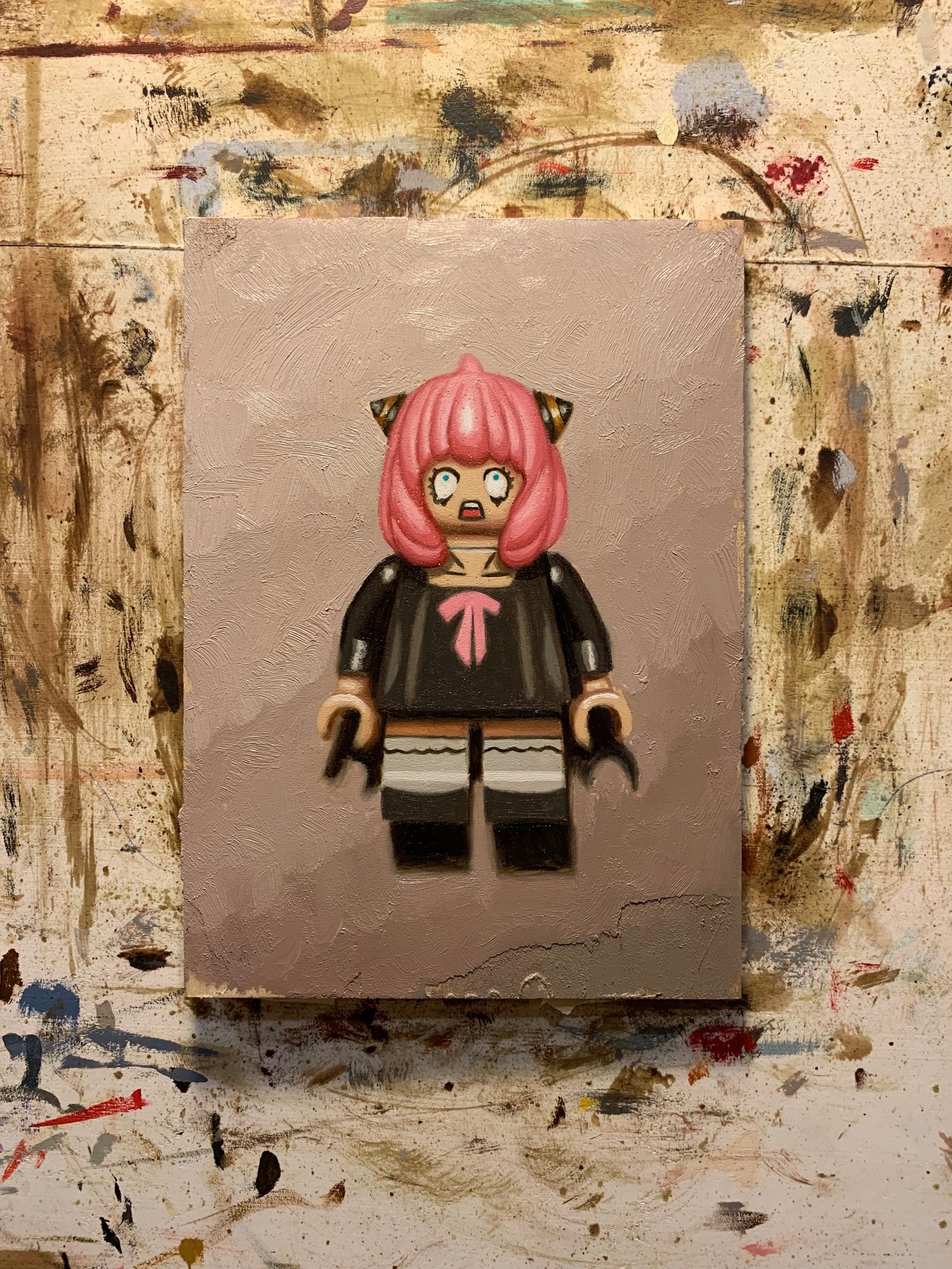 Image of Aanya forger lego oil painting 