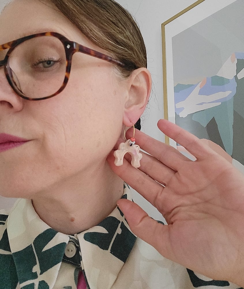 Image of Boucle d'oreilles art deco terrazzo pastel