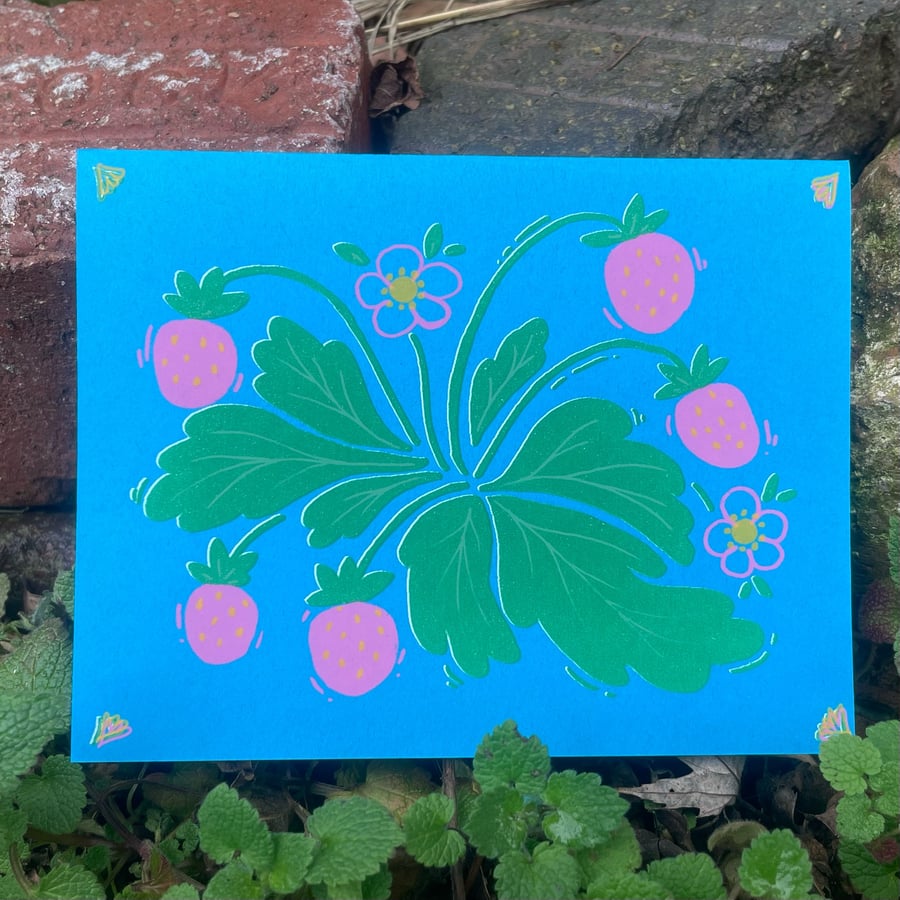 Image of Pink Strawberries card