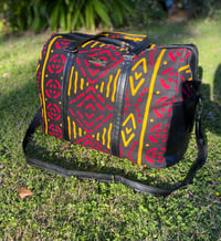 Image 1 of Kimani Weekender Bag Black Red Yellow Diamond Print