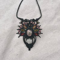 Image 1 of Macrame necklace with rhodonite