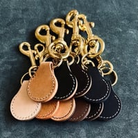 Image 3 of The Round Key Fob - Tan & Brown + Grey