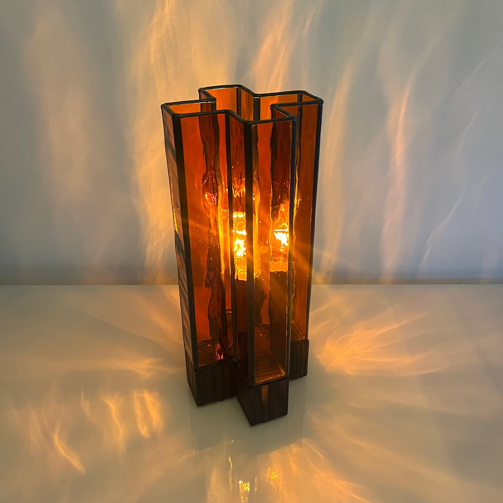 未開封　amber diamond pattern lamp shade 未開封 amber diamond pattern lamp shade