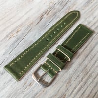 Image 1 of Classic Italian Cowhide Strap - Waxy Green